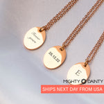 Oval Text Pendant Necklace