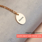 Oval Text Pendant Necklace
