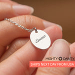 Oval Text Pendant Necklace