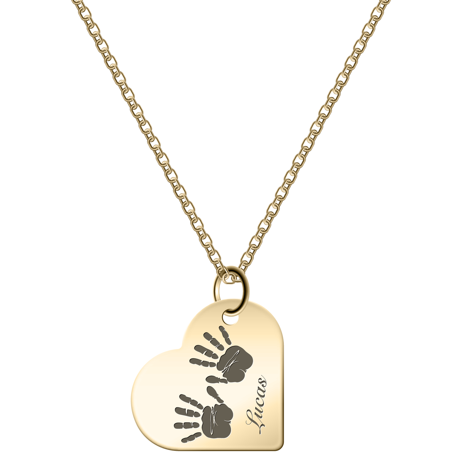gold baby footprint necklace