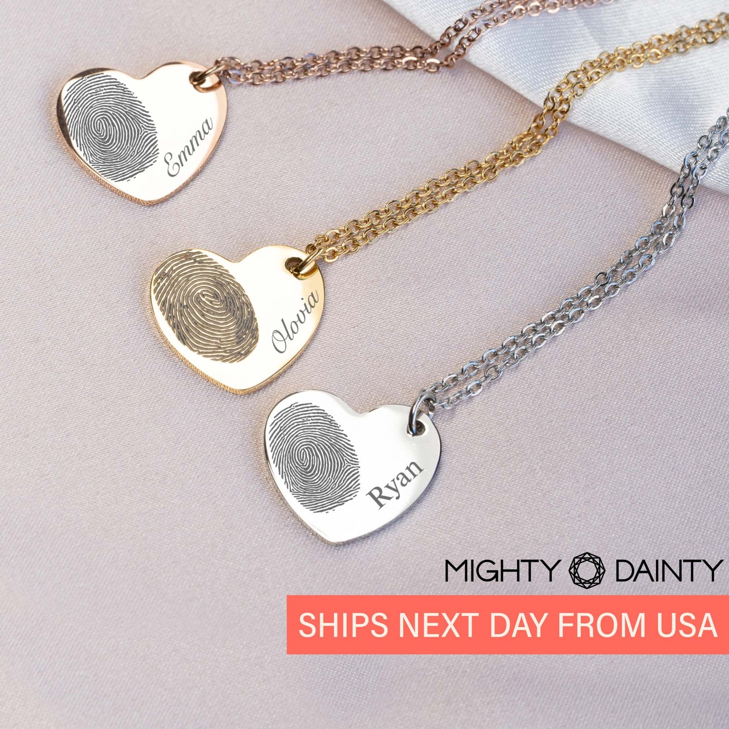 fingerprint heart necklace