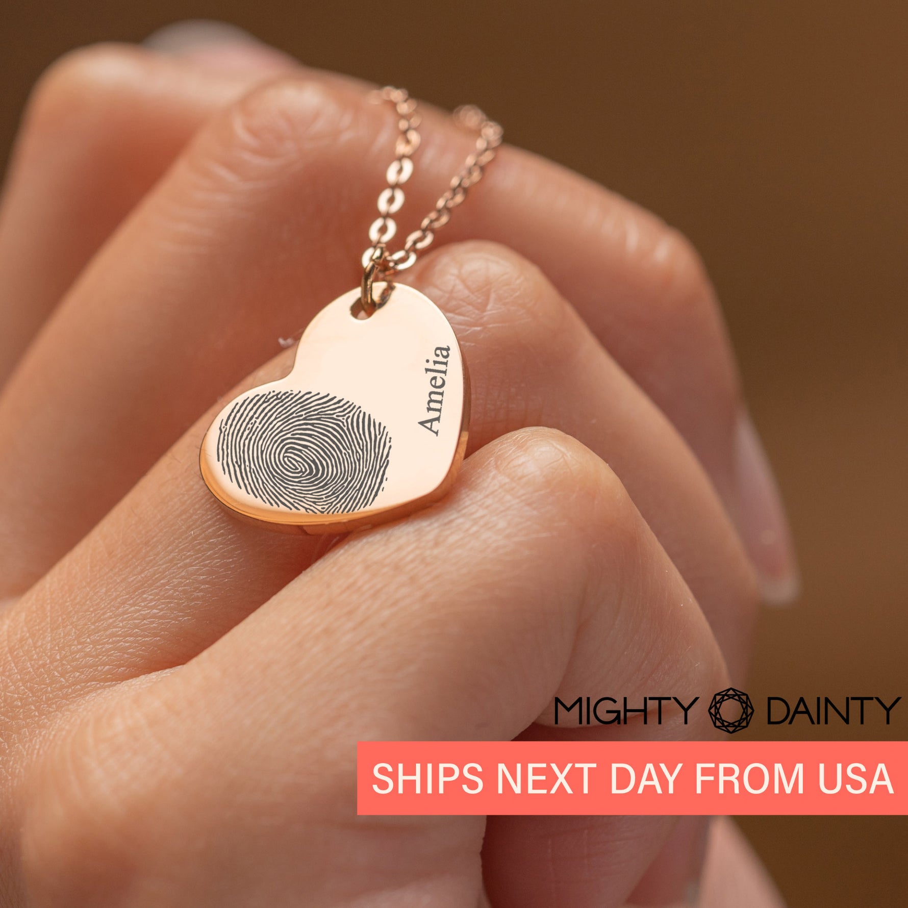 Fingerprint Heart Necklace