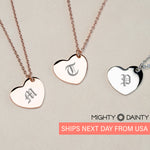 Heart Vintage Initial Necklace