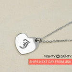 Heart Vintage Initial Necklace