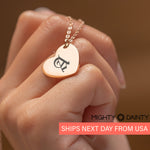 Heart Vintage Initial Necklace