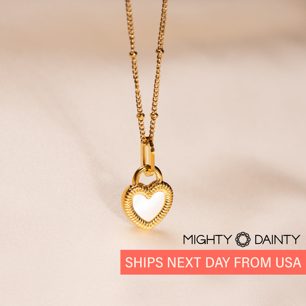 18K Gold plated white ball chain necklace 