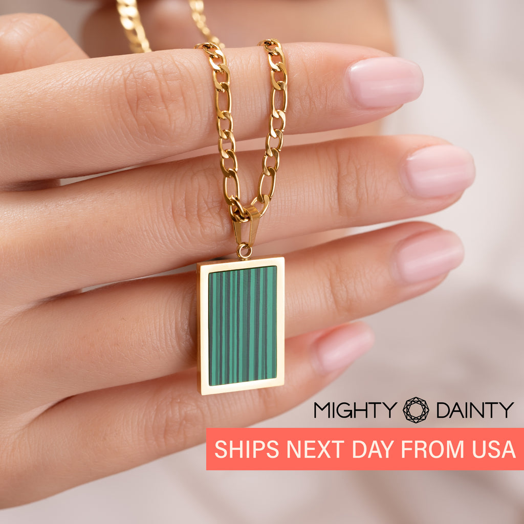 Gold plated necklace for her with figaro chain 