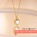White and gold mother of pearl necklace
