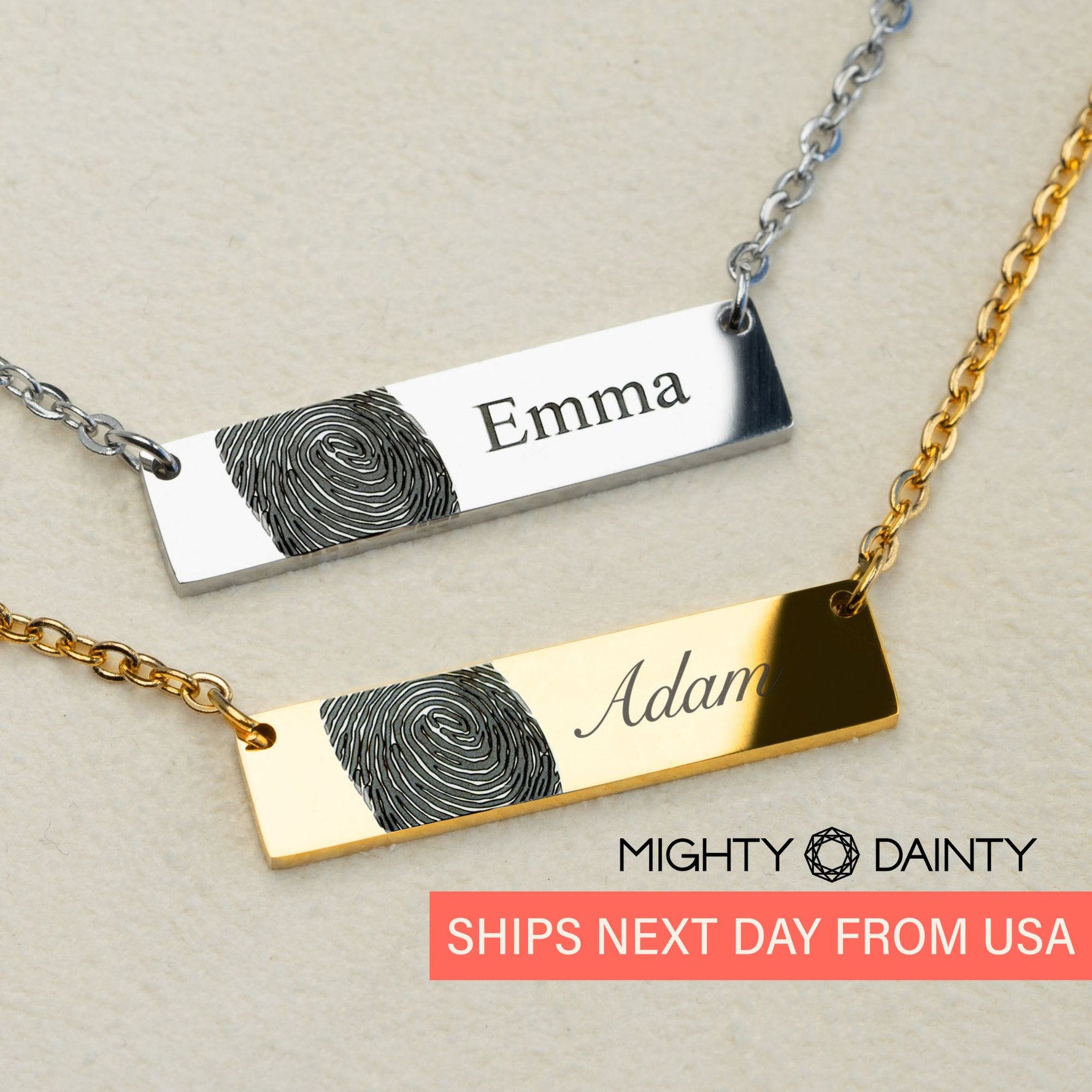 Signature Bar Fingerprint Necklace