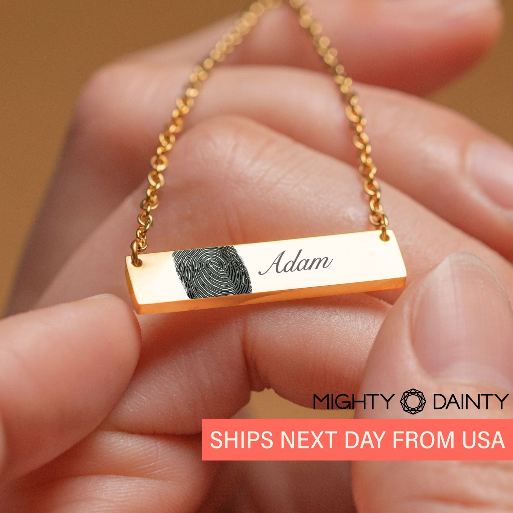 Signature Bar Fingerprint Necklace