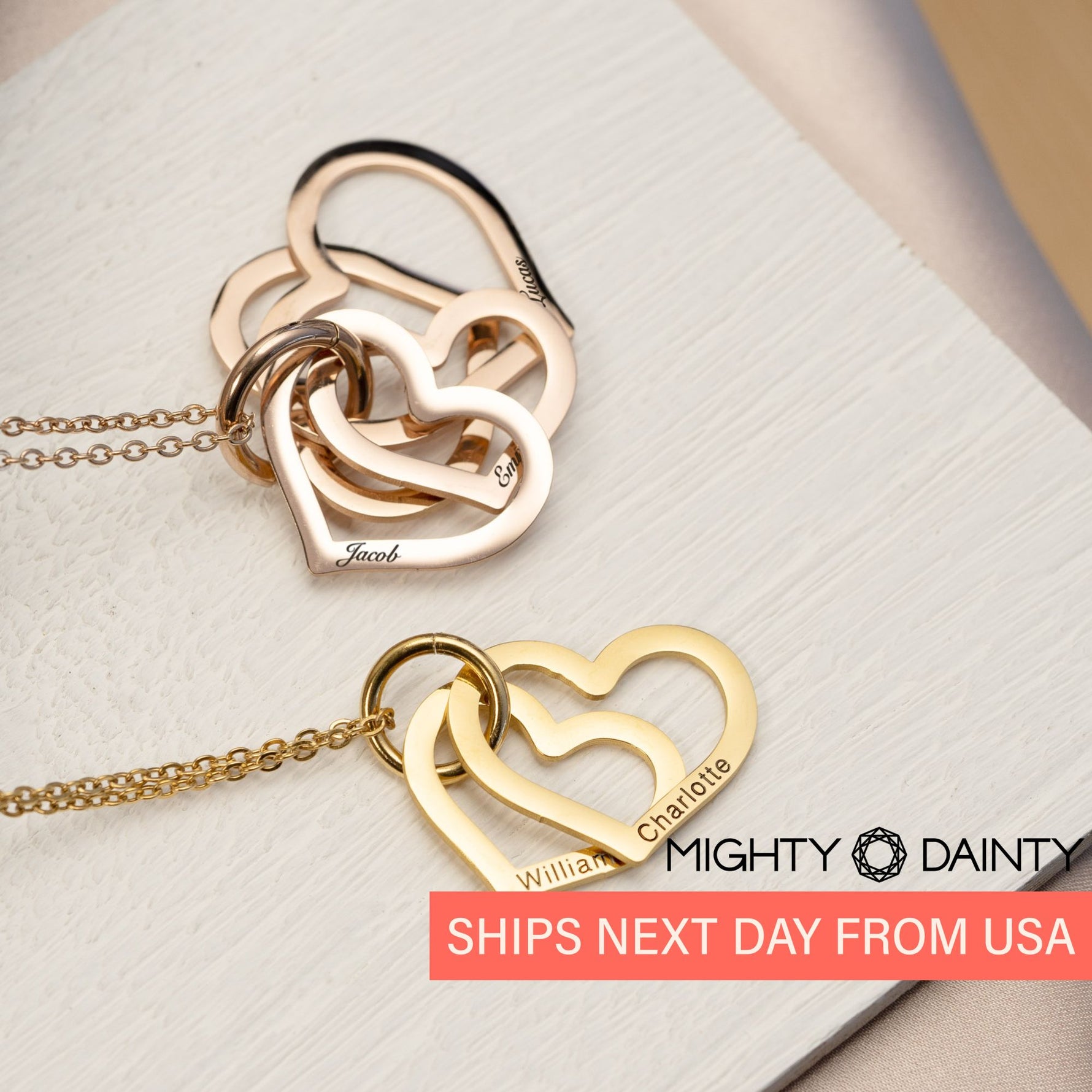 Hearts Name Necklace