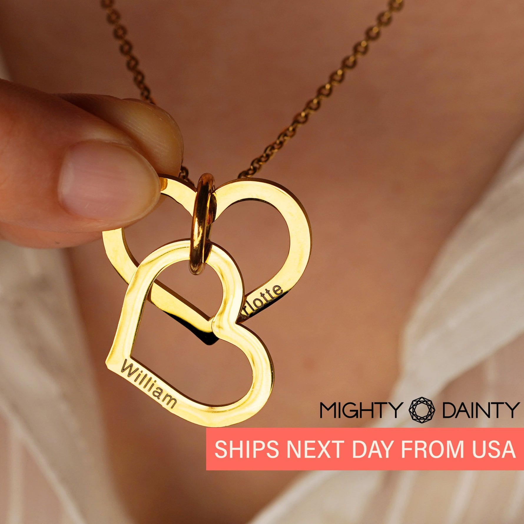 Hearts Name Necklace