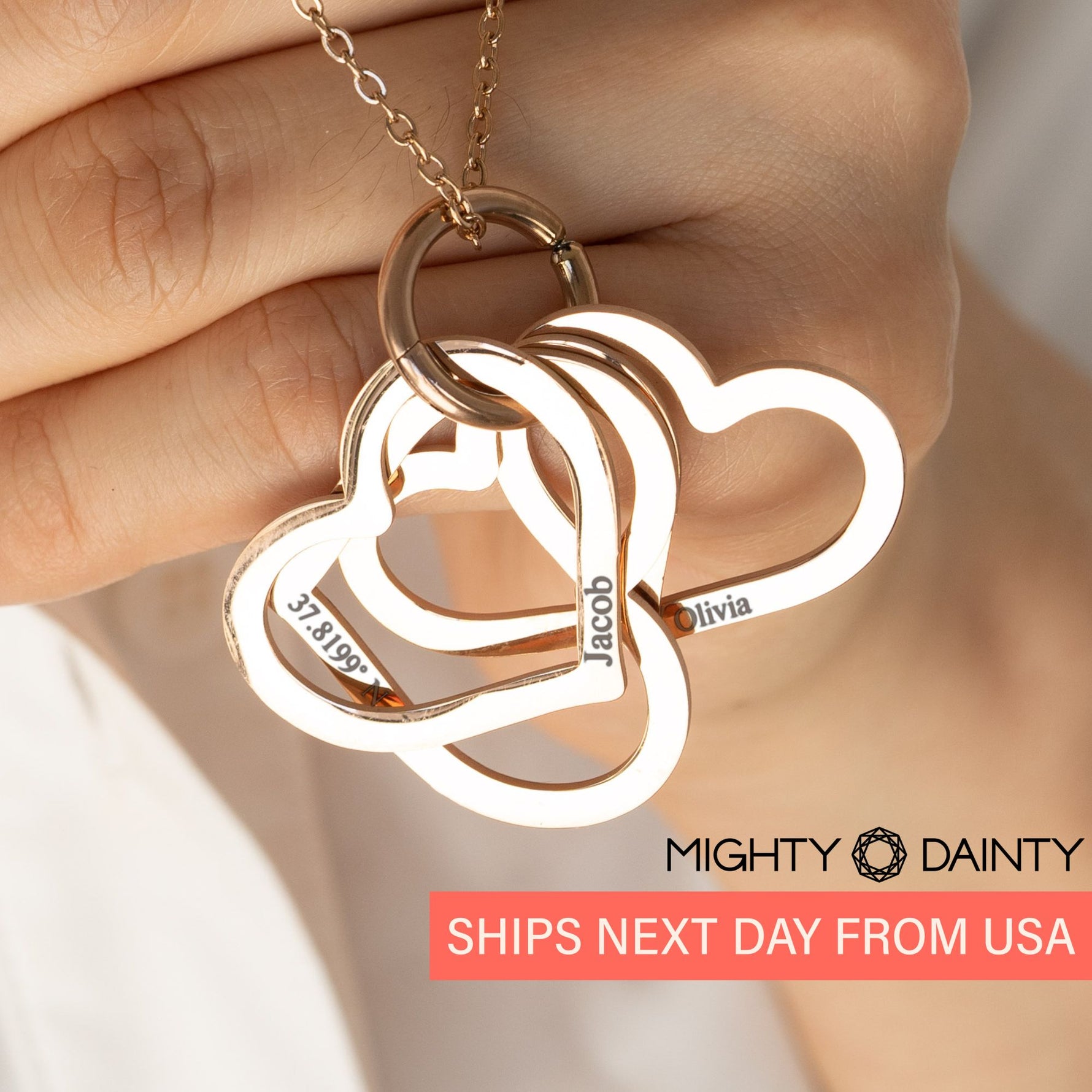 Hearts Name Necklace