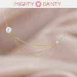 Mighty Dainty diamond and pearl necklace